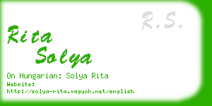 rita solya business card